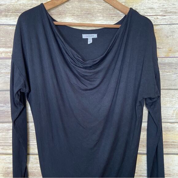 Athleta S Solstice cowl drape neck Dress with ruched hips - Picture 4 of 6